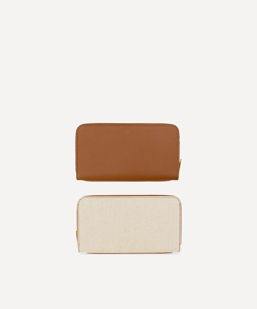 LONG WALLET CANVAS AND LEATHER