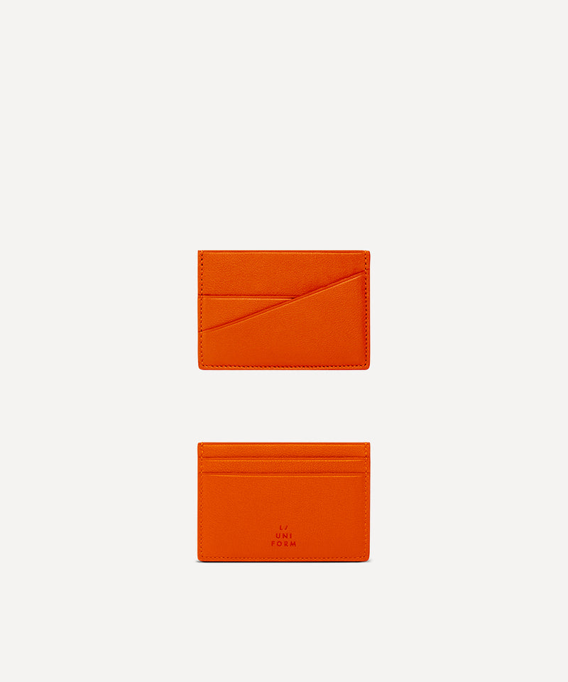 LEATHER CARD HOLDER ORANGE
