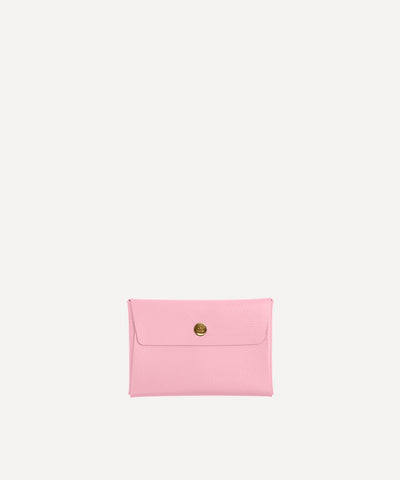 LA PETITE ENVELOPPE CUIR ROSE PASTEL