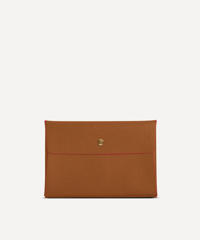 LA GRANDE ENVELOPPE CUIR MARRON