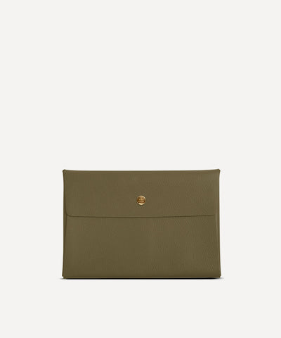 LA GRANDE ENVELOPPE CUIR KAKI