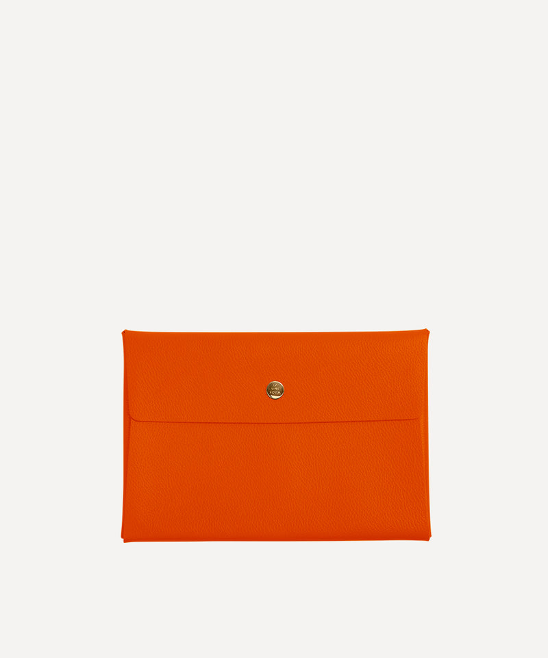 LA GRANDE ENVELOPPE CUIR ORANGE