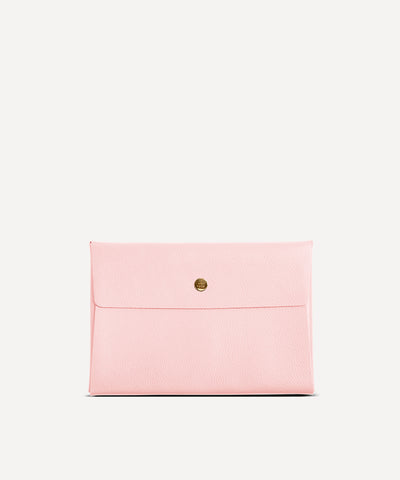 LA GRANDE ENVELOPPE CUIR ROSE BALLET