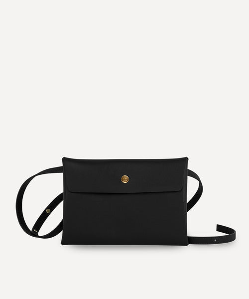 LARGE LEATHER ENVELOPE WITH SHOULDER STRAP