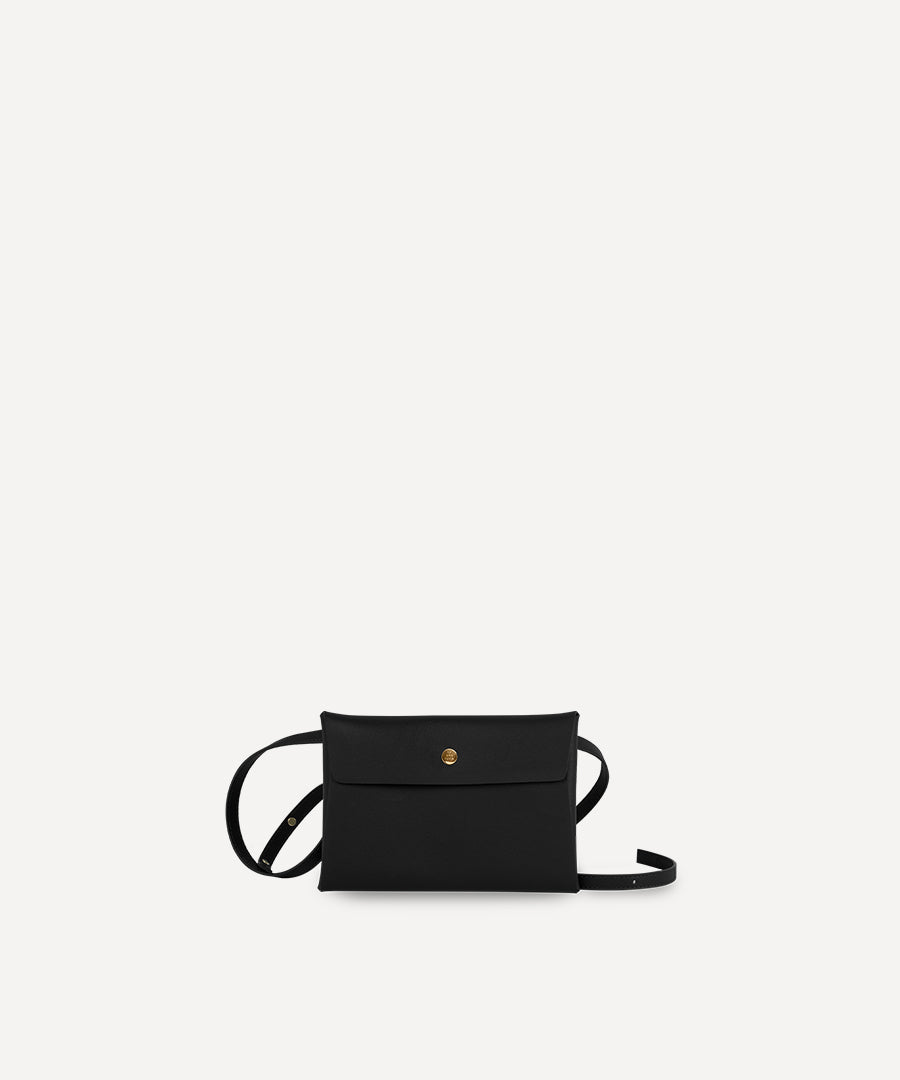 LARGE LEATHER ENVELOPE WITH SHOULDER STRAP