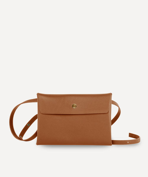LARGE LEATHER ENVELOPE WITH SHOULDER STRAP