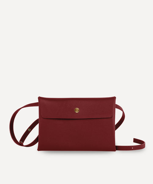 LARGE LEATHER ENVELOPE WITH SHOULDER STRAP