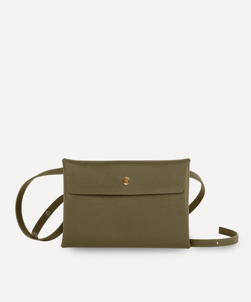 LARGE LEATHER ENVELOPE WITH SHOULDER STRAP