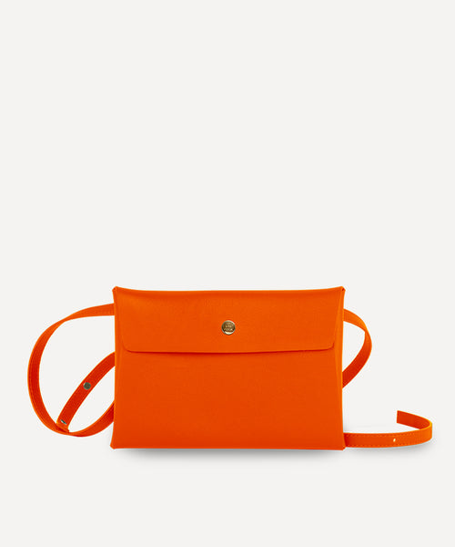 LARGE LEATHER ENVELOPE WITH SHOULDER STRAP