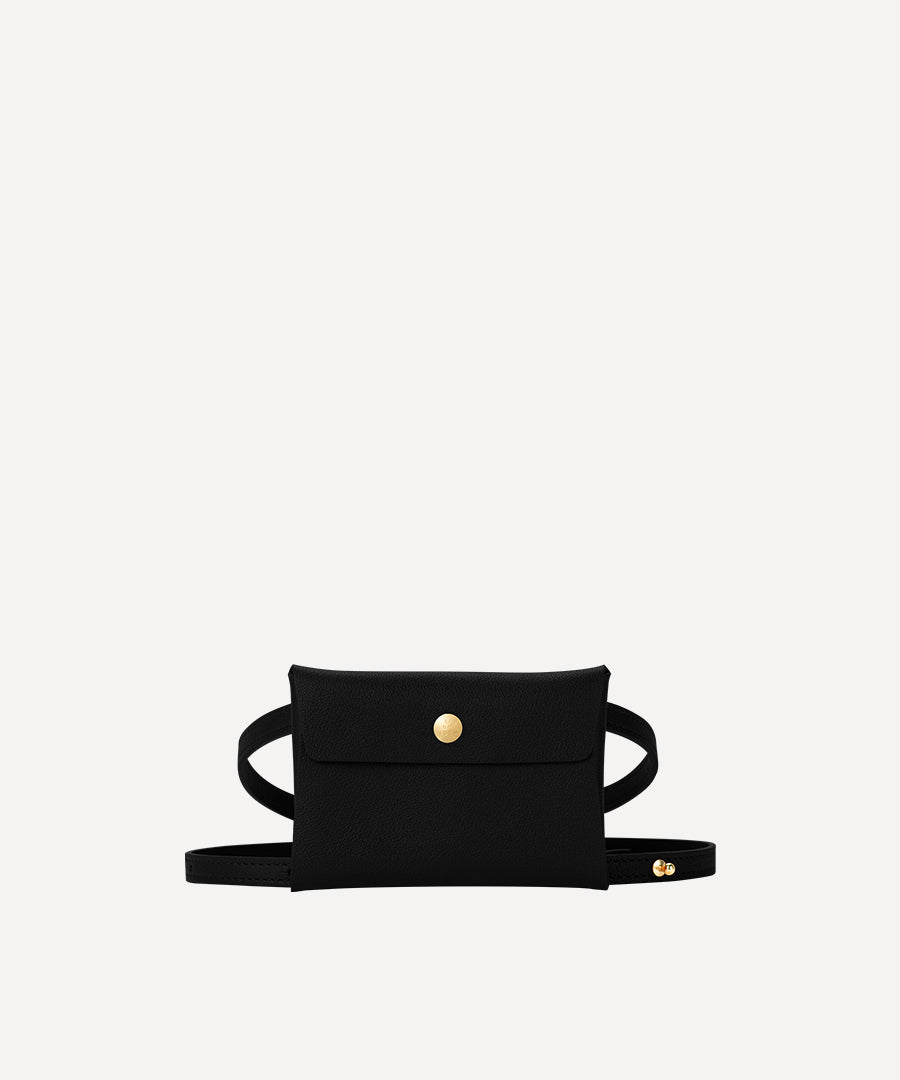 SMALL LEATHER ENVELOPE WITH SHOULDER STRAP