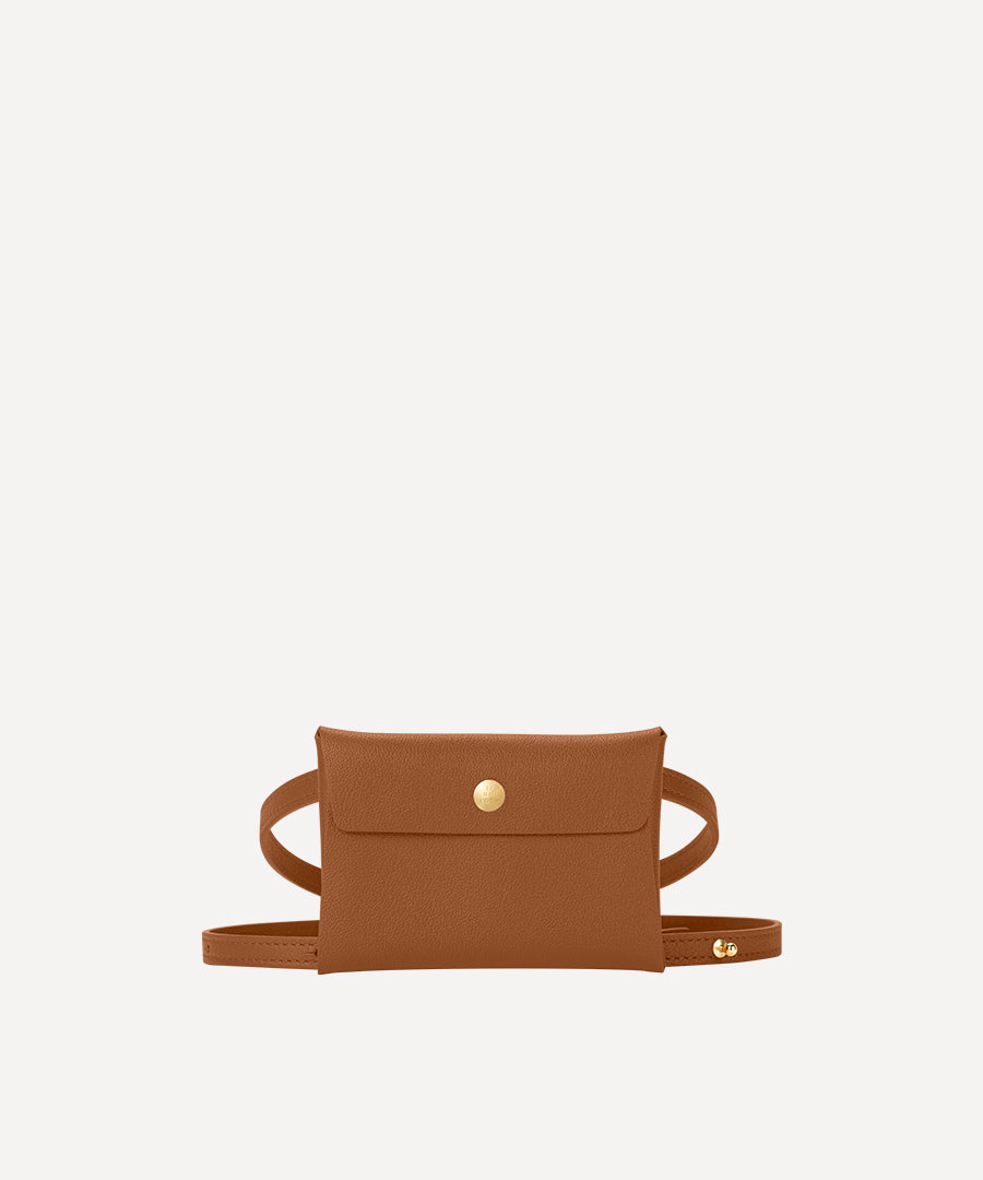 ショルダーストラップ付きスモールレザーエンベロープ