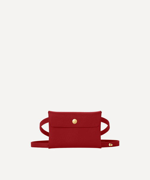 SMALL LEATHER ENVELOPE WITH SHOULDER STRAP