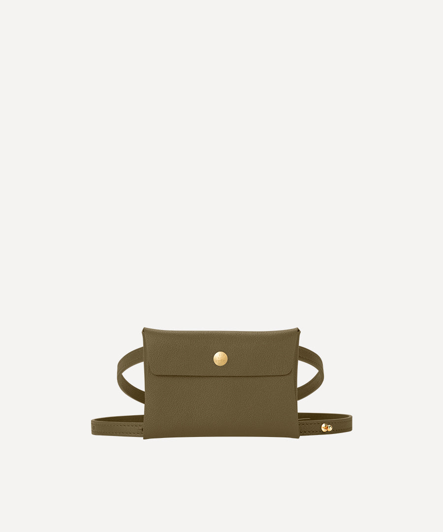 SMALL LEATHER ENVELOPE WITH SHOULDER STRAP