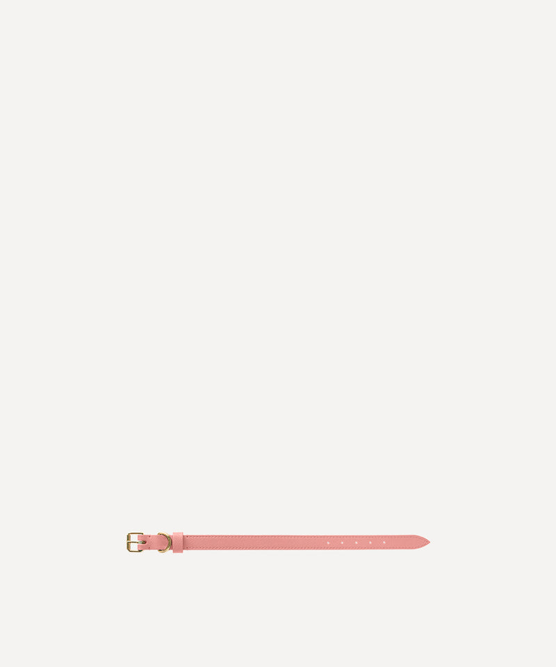 SMALL LEATHER PET COLLAR PASTEL PINK