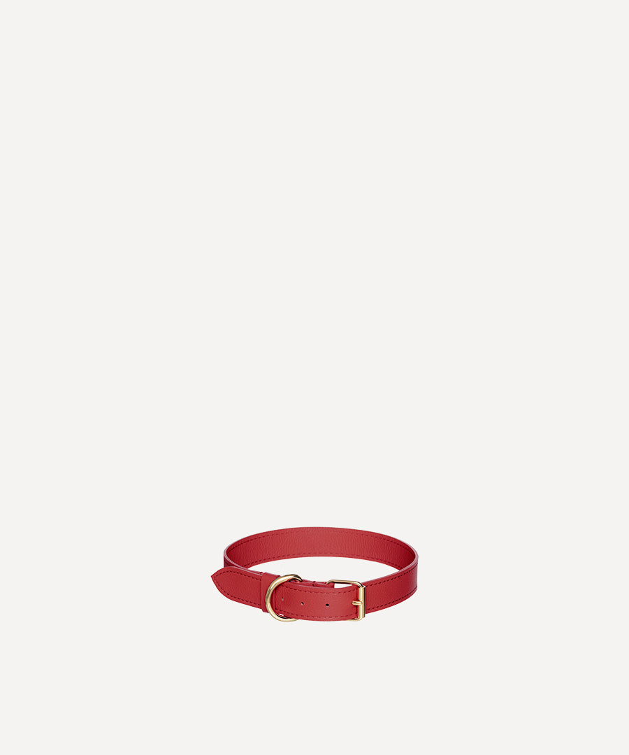 LE COLLIER CUIR ROUGE