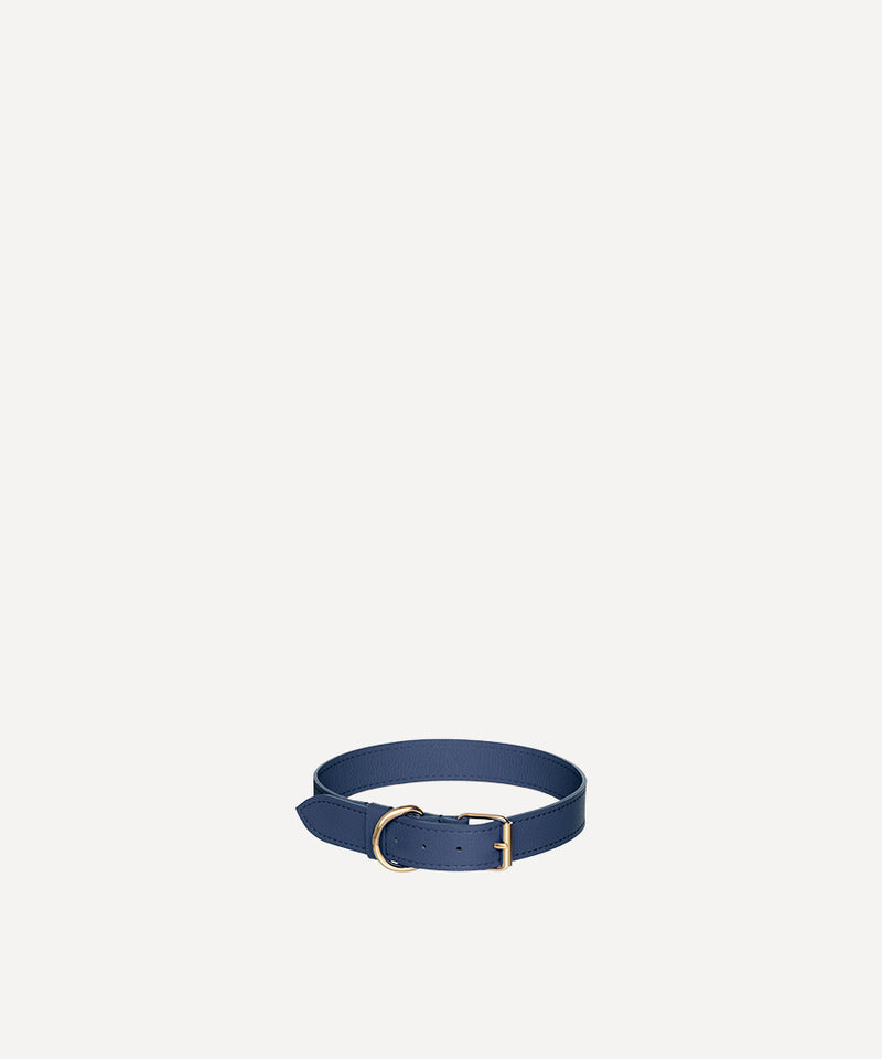 SMALL LEATHER PET COLLAR NAVY