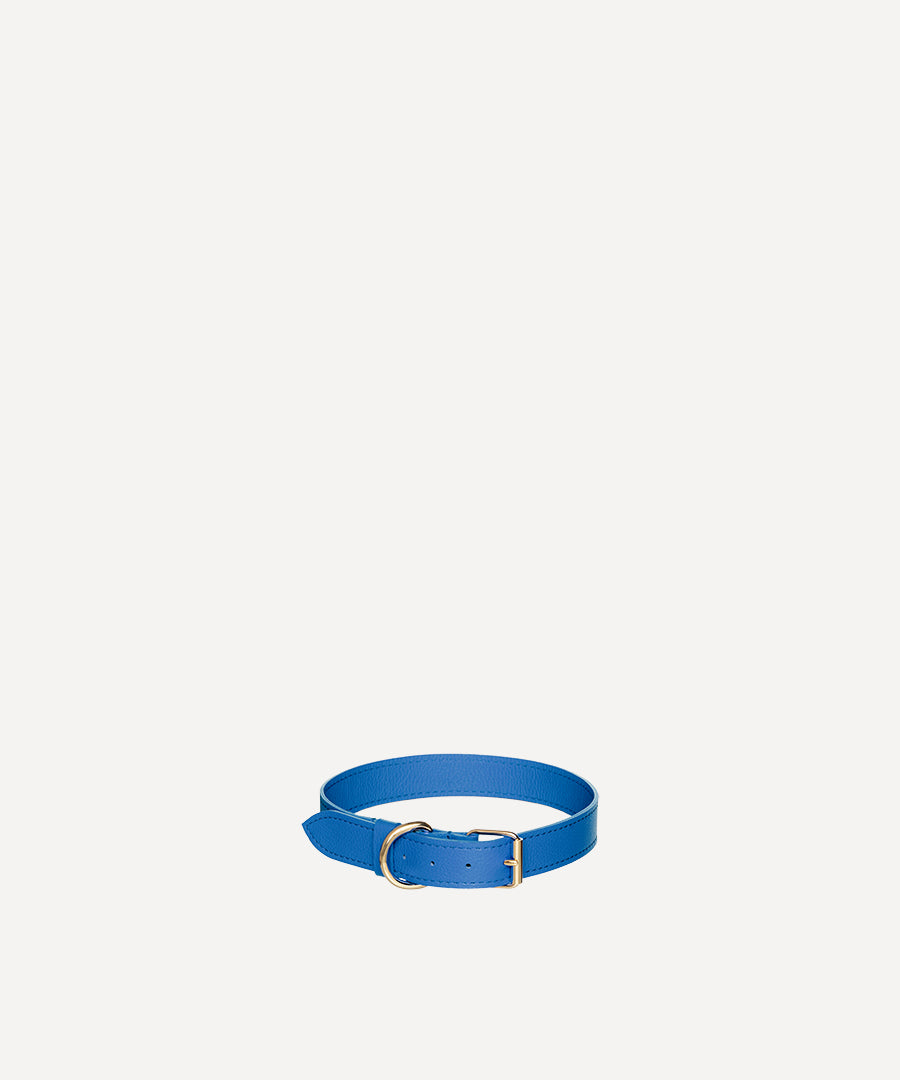 LE COLLIER CUIR BLEU CIEL