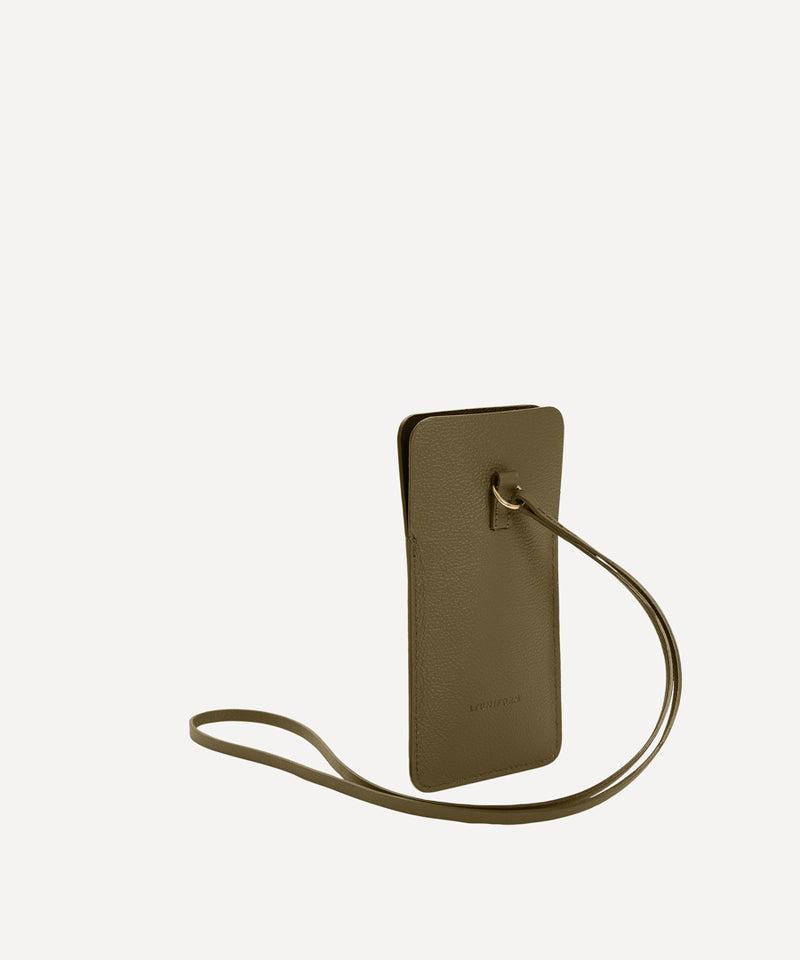 THE LEATHER GLASSES CASE KHAKI