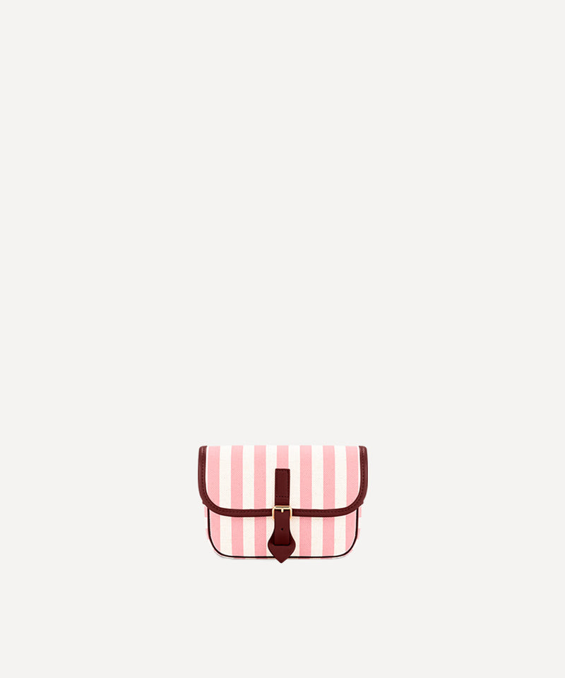 THE BELT BAG NATURAL PINK STRIPED QUADRILLE 