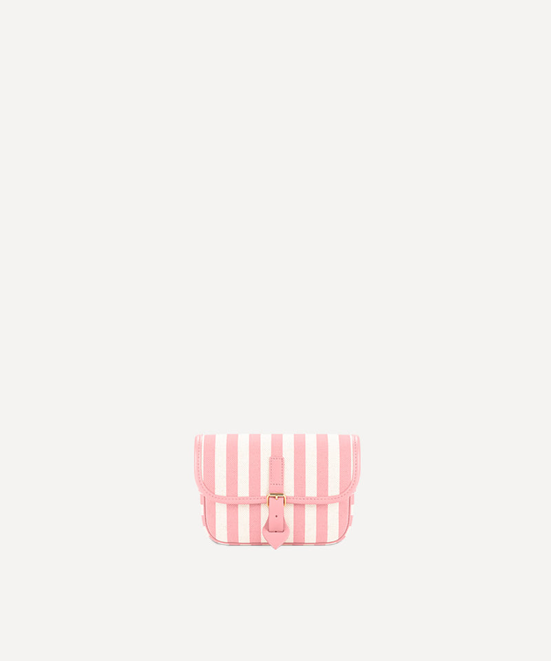 THE BELT BAG NATURAL PINK STRIPED QUADRILLE 