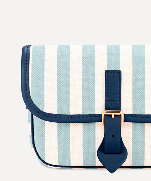 THE BELT BAG NATURAL BLUE STRIPED QUADRILLE 