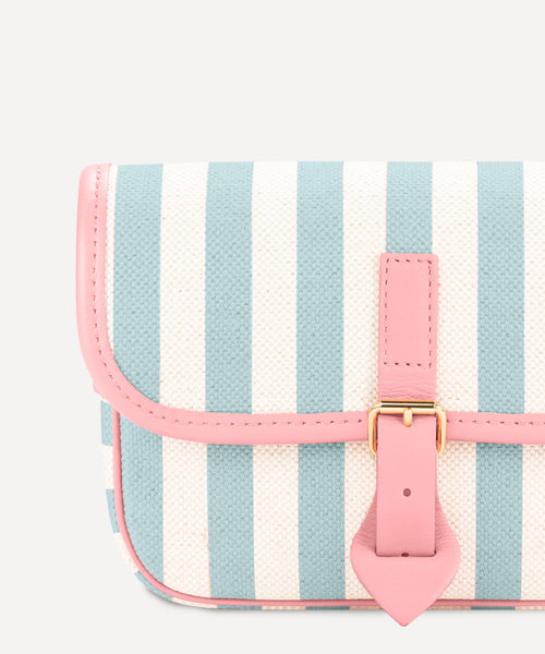 THE BELT BAG NATURAL BLUE STRIPED QUADRILLE 