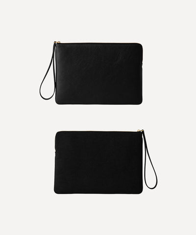 LA POCHETTE CUIR NOIRE