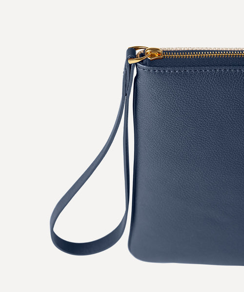 LA POCHETTE CUIR QUADRILLE NATURELLE