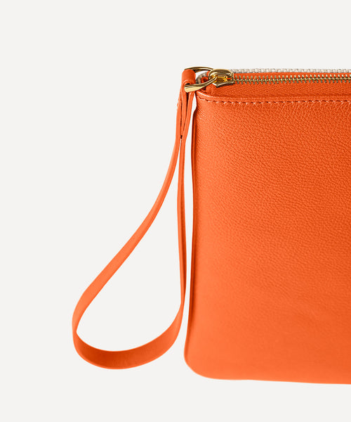 LA POCHETTE CUIR QUADRILLE NATURELLE