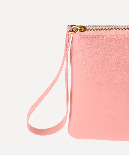 LA POCHETTE CUIR QUADRILLE NATURELLE