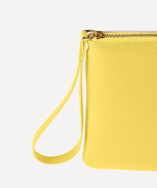 LA POCHETTE CUIR QUADRILLE NATURELLE