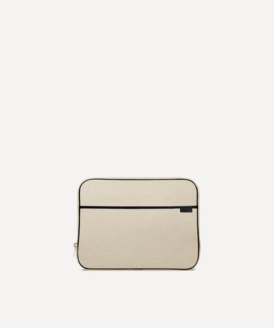 LA HOUSSE ORDINATEUR QUADRILLE NATURELLE