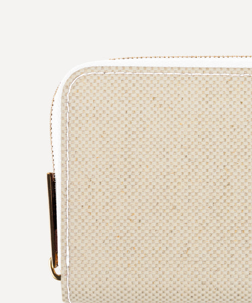 COINS WALLET CANVAS AND LEATHER NATURAL QUADRILLE
