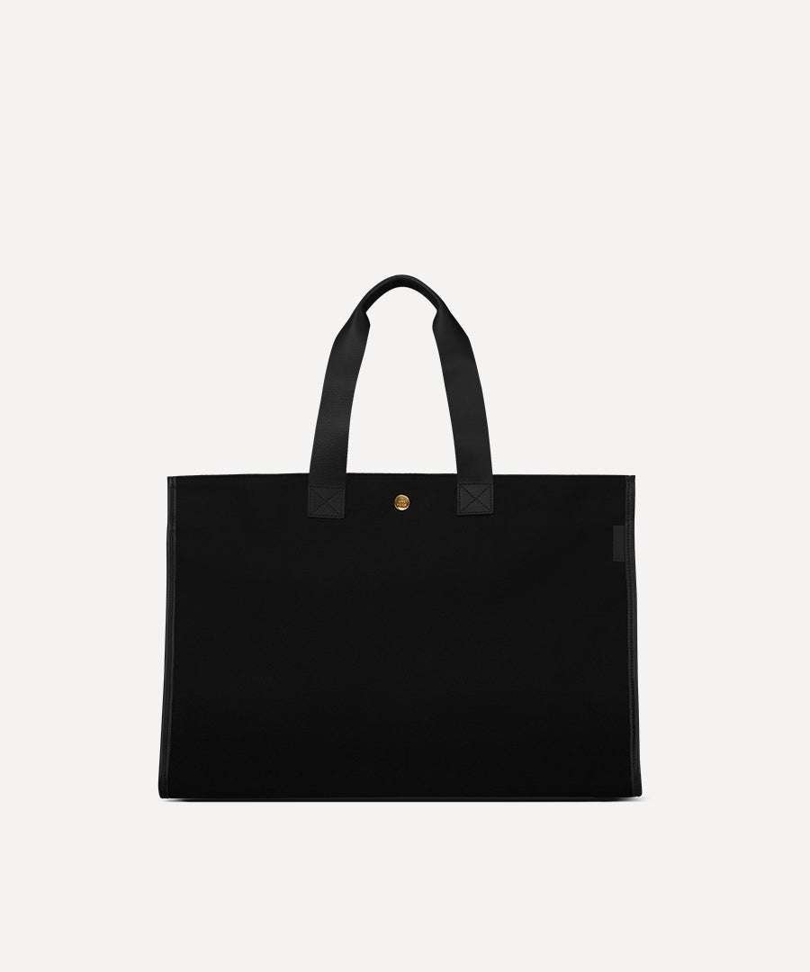 THE FOLDABLE LEATHER BAG BLACK