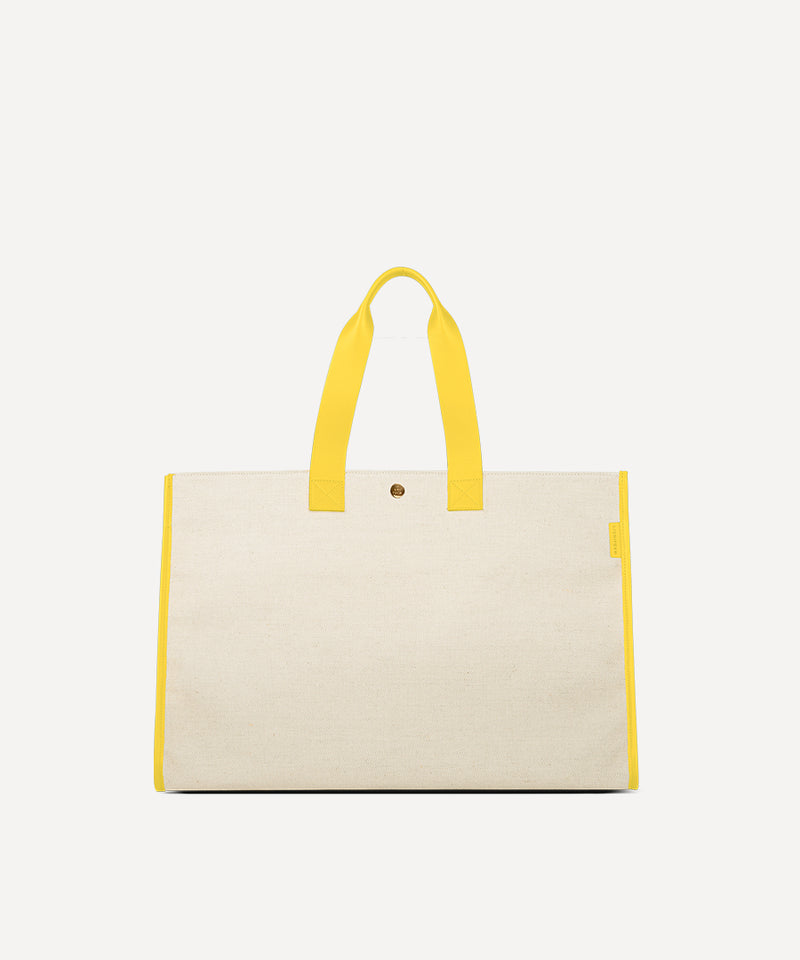 LE SAC PLIABLE CUIR QUADRILLE NATURELLE