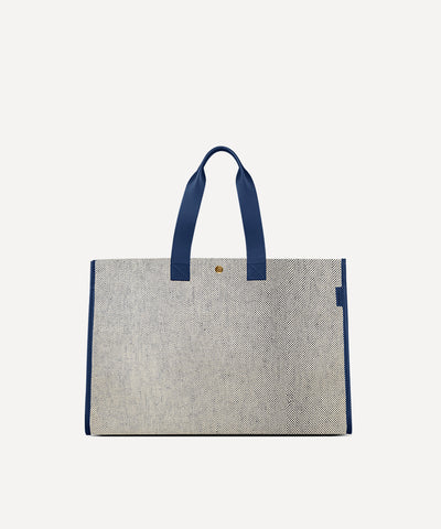 LE SAC PLIABLE CUIR QUADRILLE MARINE