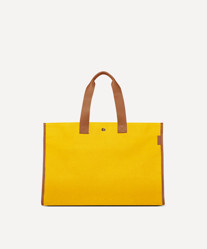 THE FOLDABLE LEATHER BAG YELLOW