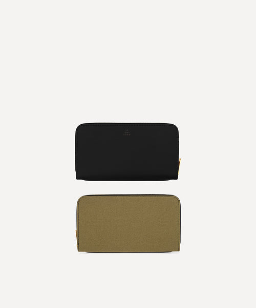 LONG WALLET CANVAS AND LEATHER