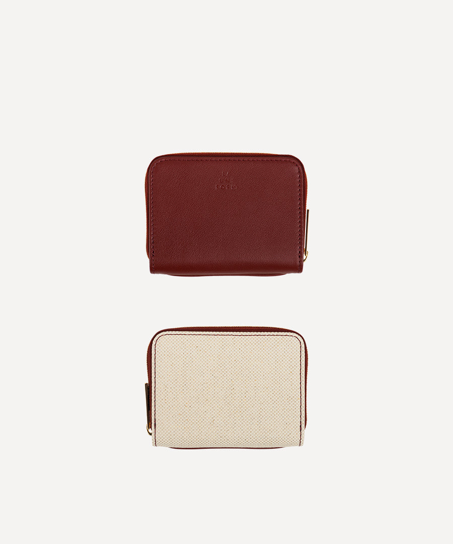 COMPACT WALLET CANVAS AND LEATHER