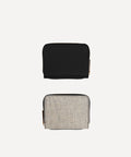 COMPACT WALLET CANVAS AND LEATHER BLACK QUADRILLE