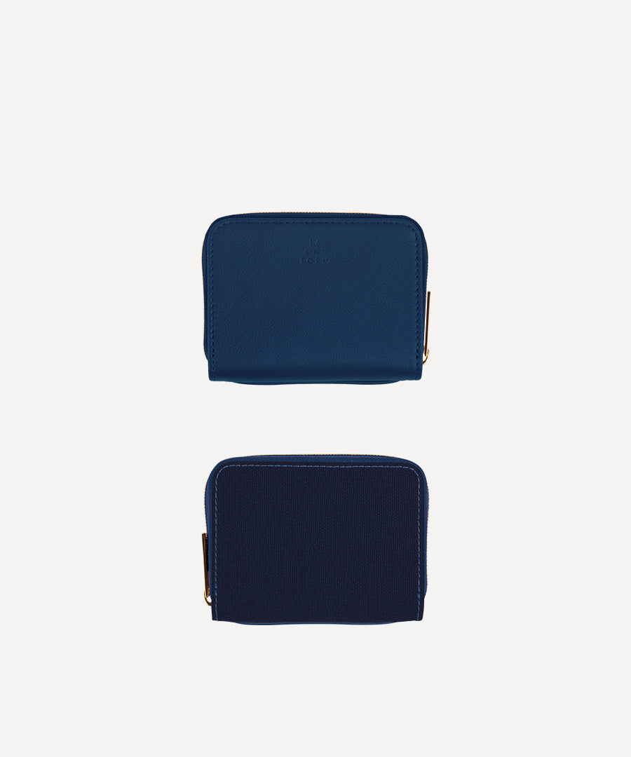 LE PETIT PORTEFEUILLE TOILE MARINE ET CUIR