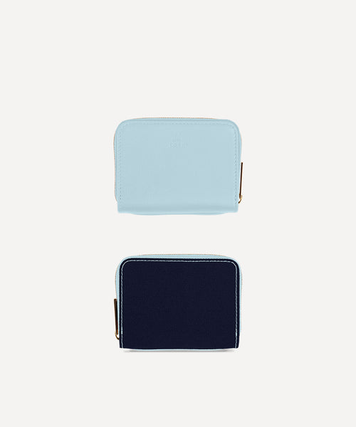 COMPACT WALLET CANVAS AND LEATHER