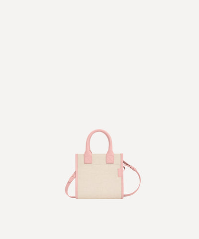 THE MINI CARRY-ALL TOTE BAG NATURAL QUADRILLE