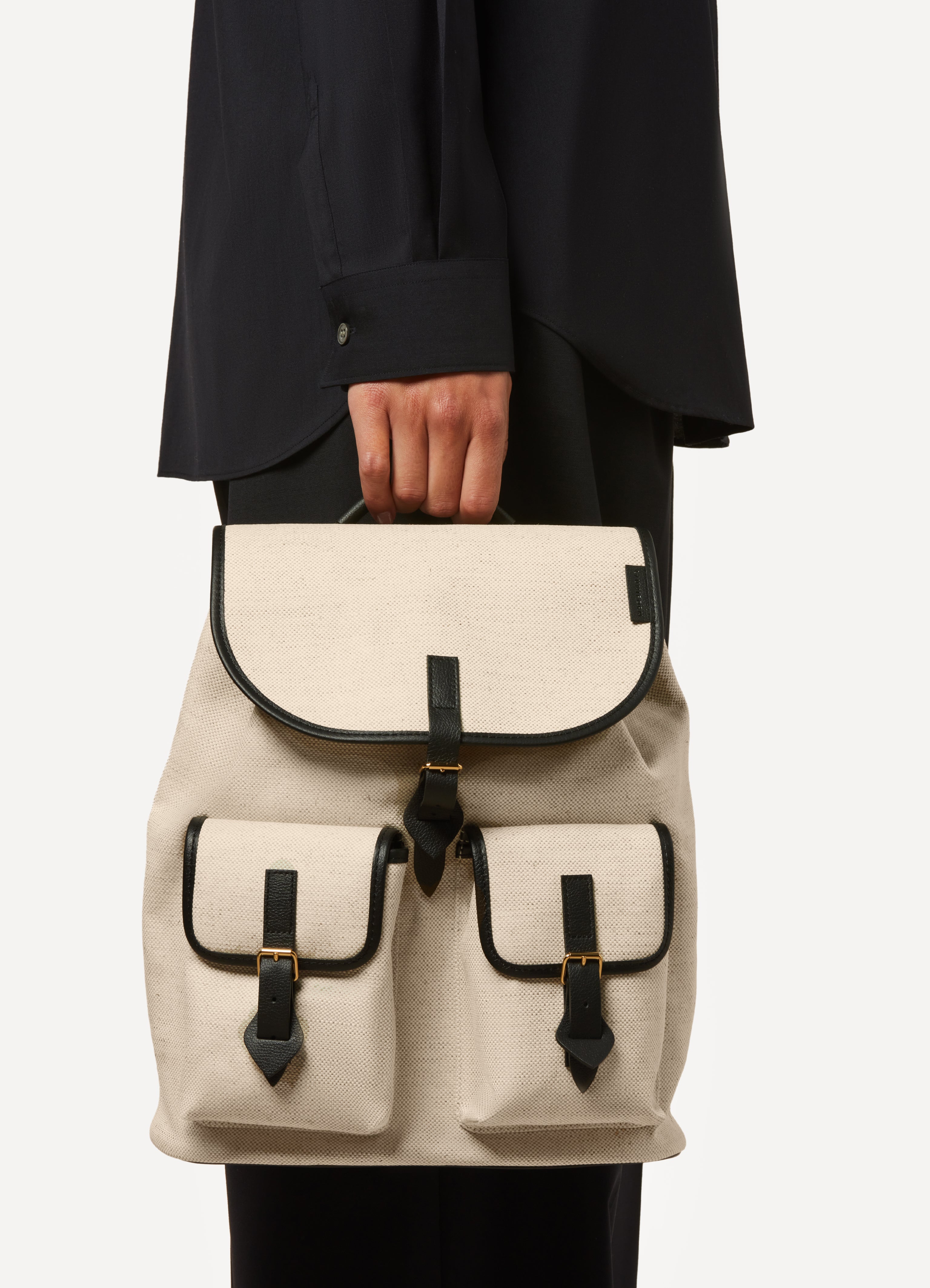 THE SMALL HIKING BAG NATURAL QUADRILLE