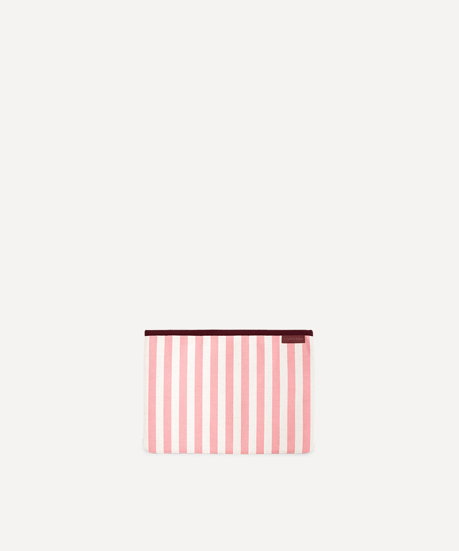 LA MOYENNE POCHETTE QUADRILLE RAYÉE ROSE