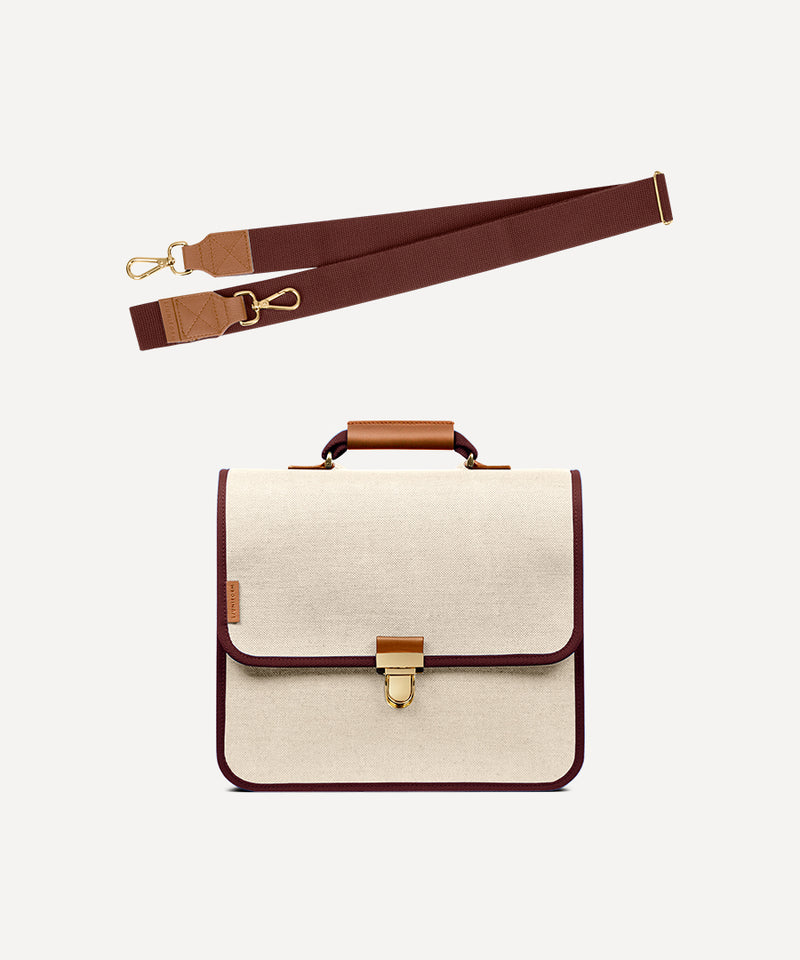 THE SMALL ADULT SCHOOLBAG NATURAL QUADRILLE