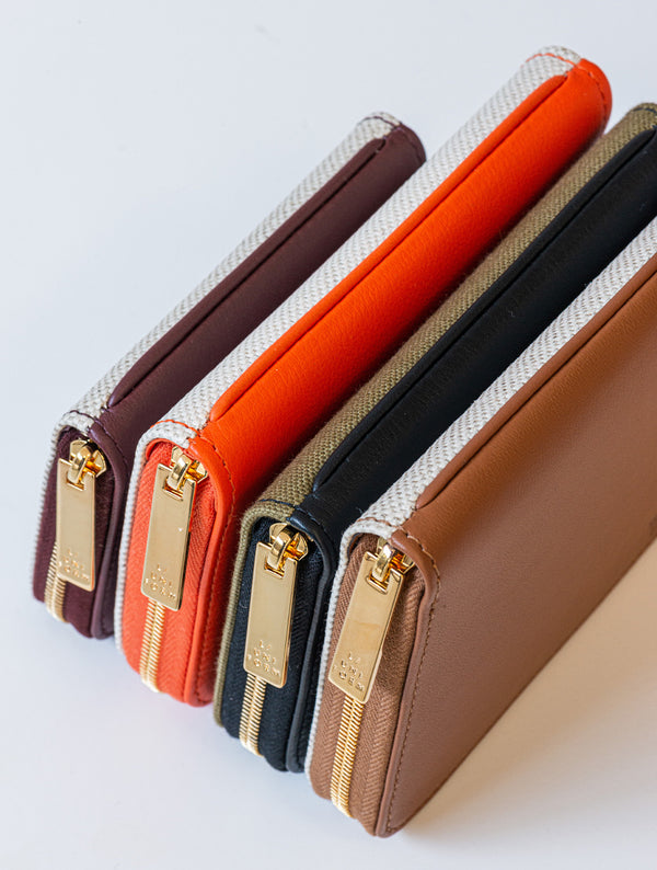 COMPACT WALLET CANVAS AND LEATHER